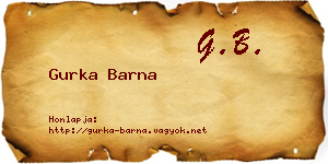 Gurka Barna névjegykártya